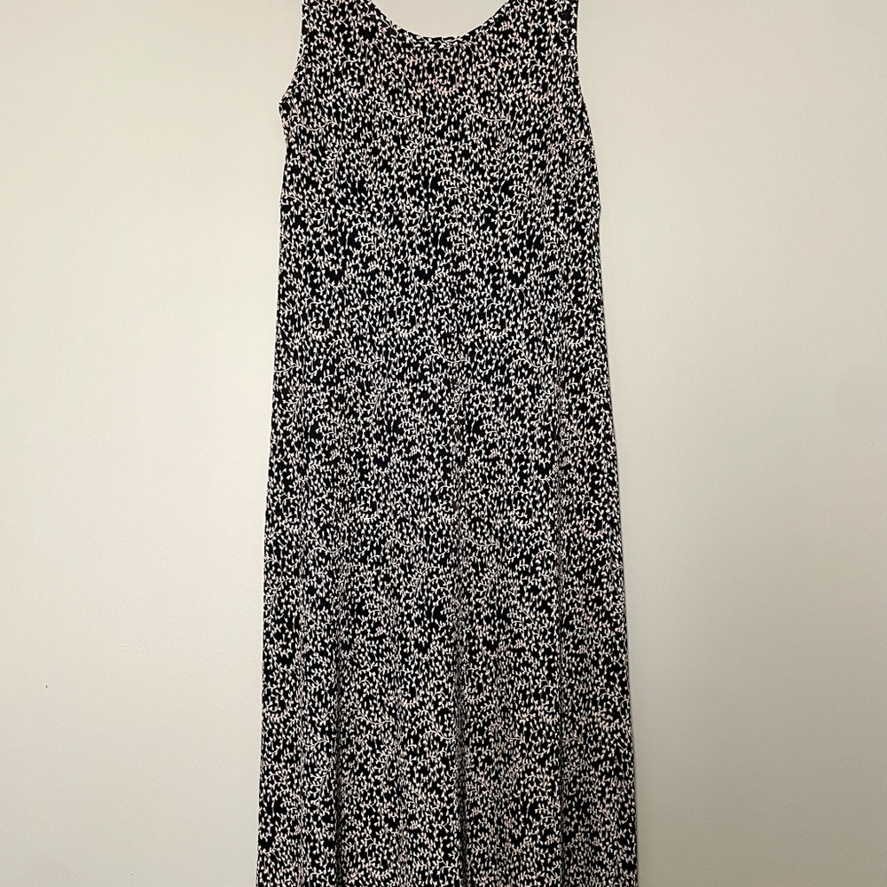 Vintage Studio Connection Black Floral Dress Women’s Size 10 Stretchy Material